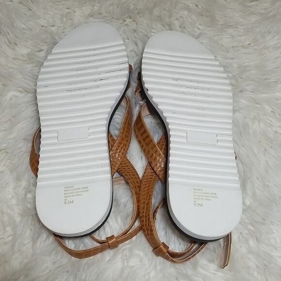 NWT Charles David Chance Sandal Reptile Embossed Brown Leather - Picture 5 of 6